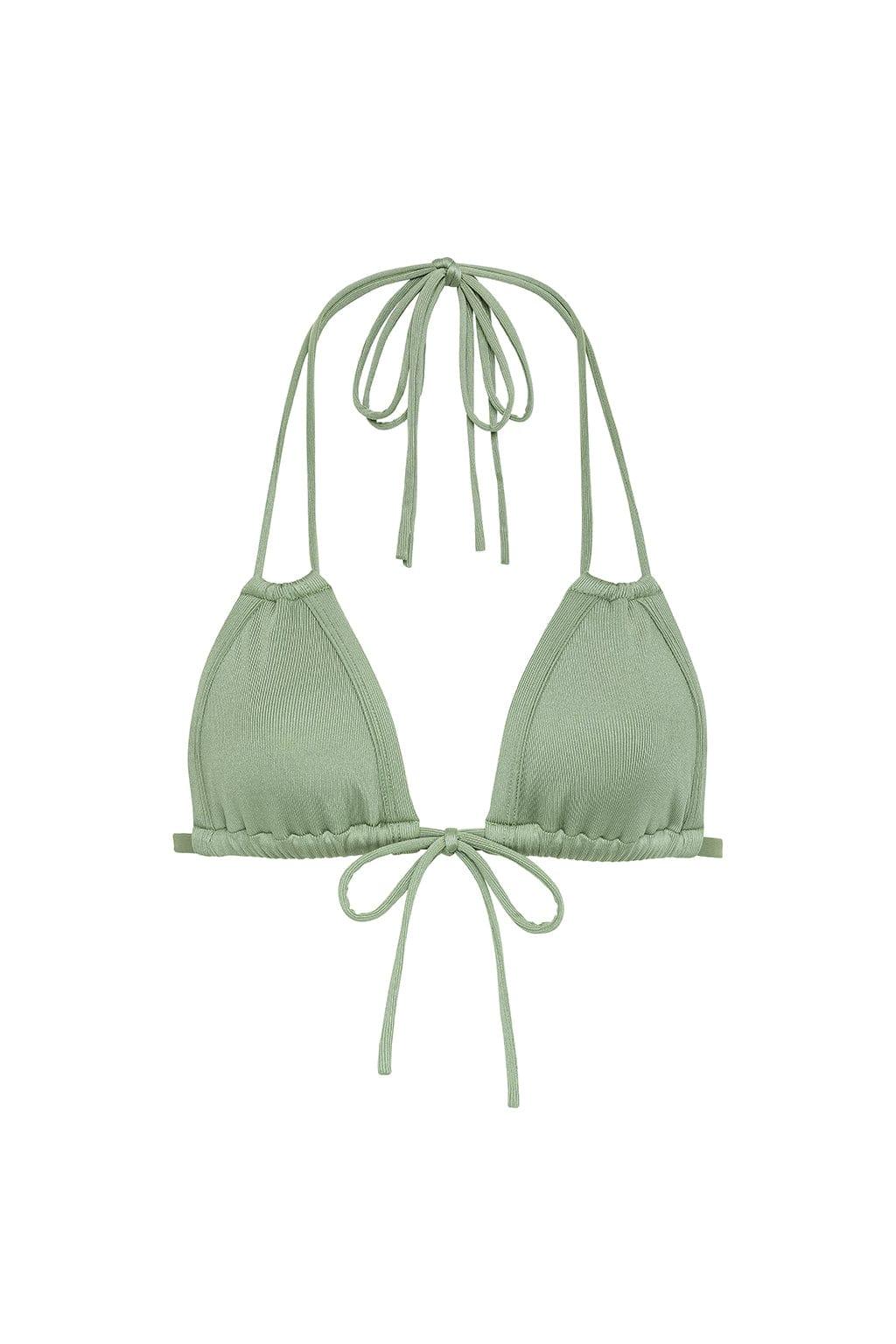 Montce - Sage Green Rib Euro Bow Bikini Top -