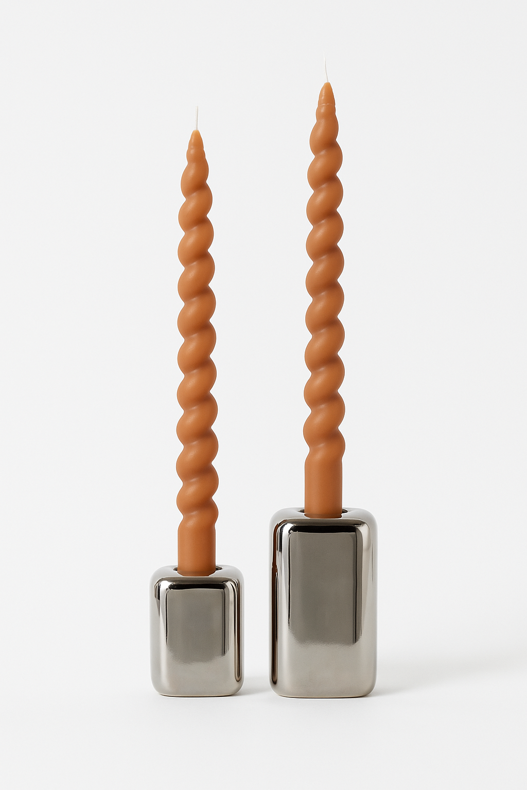Creative Co. - Stoneware Taper Holders - Chrome -