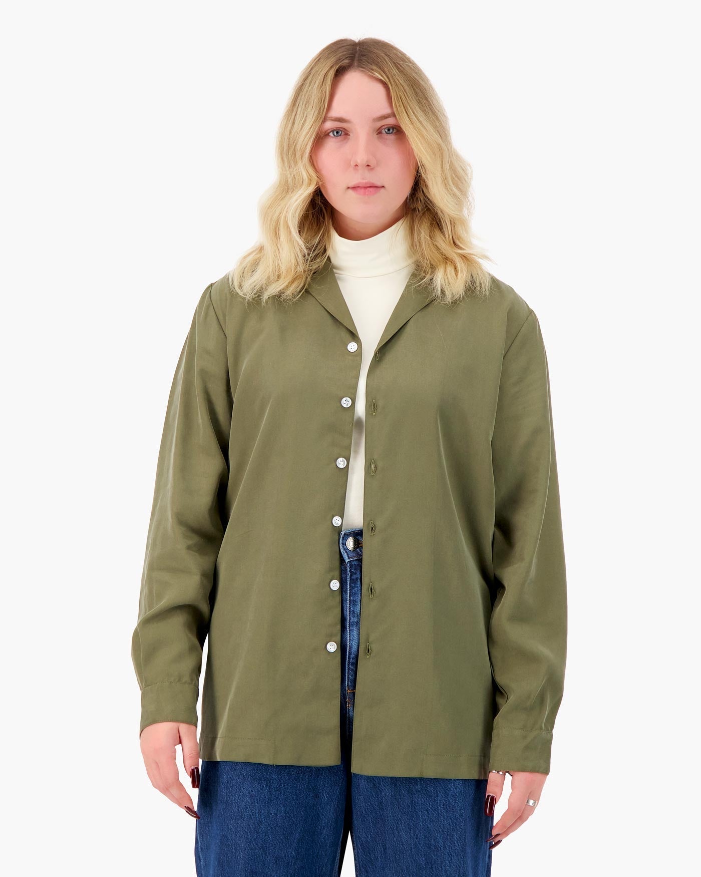 Good for Sunday - Tencel Notch Collar Shirt in Canteen -