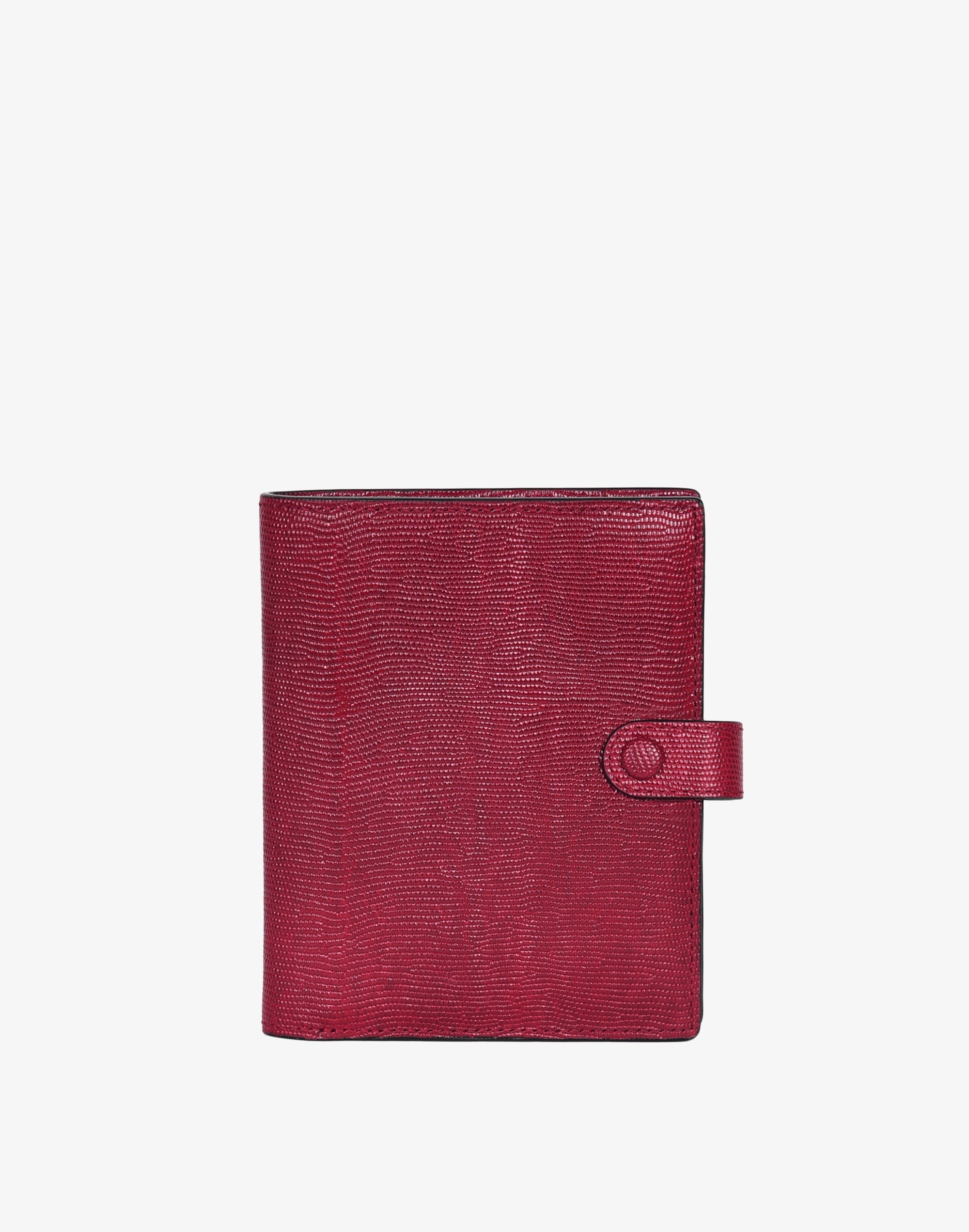 Hyer Goods - Luxe Traveler's Wallet with Coin Pocket - Cherry Red Lizard