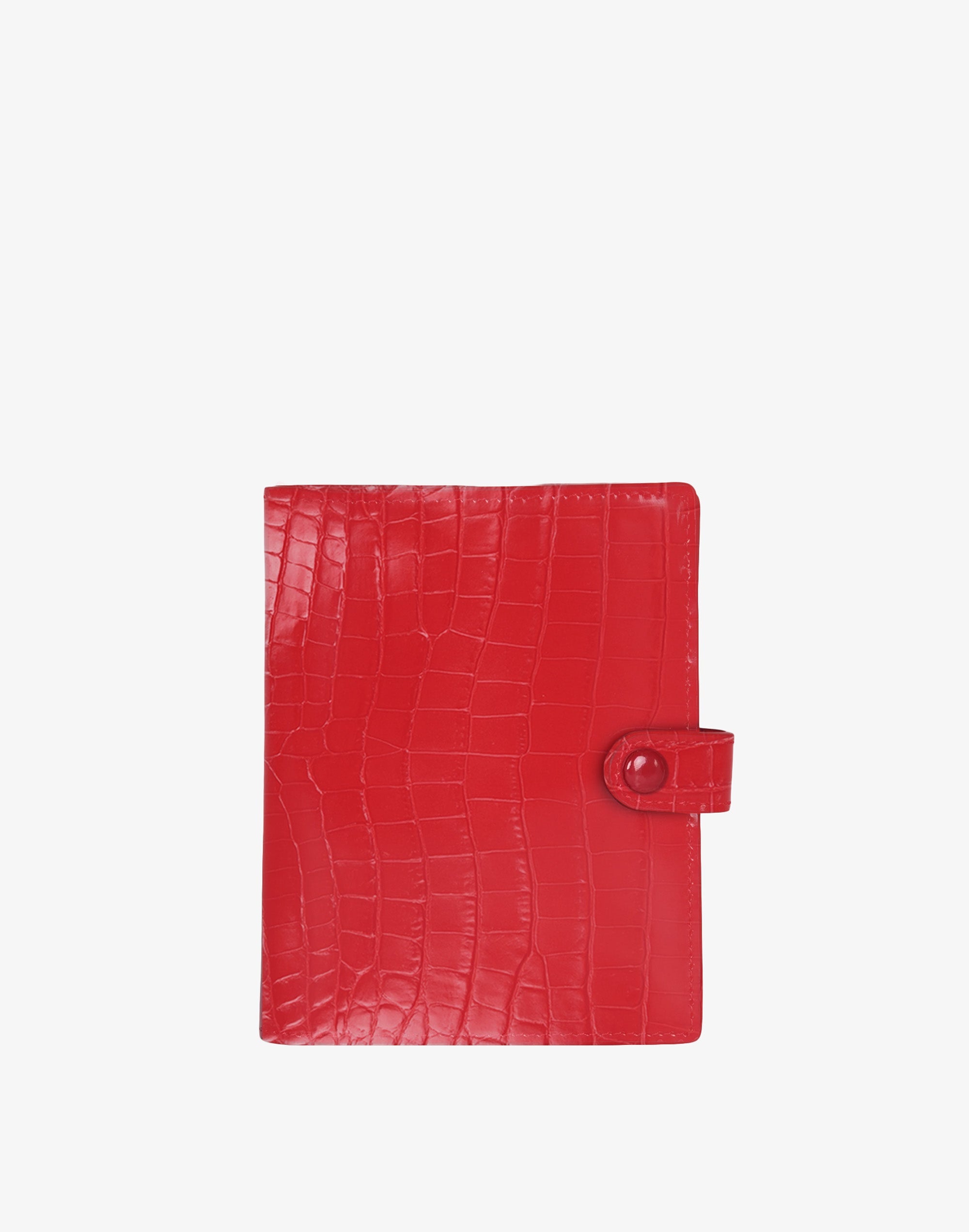 Hyer Goods - Luxe Traveler's Wallet with Coin Pocket - Bright Red Croco
