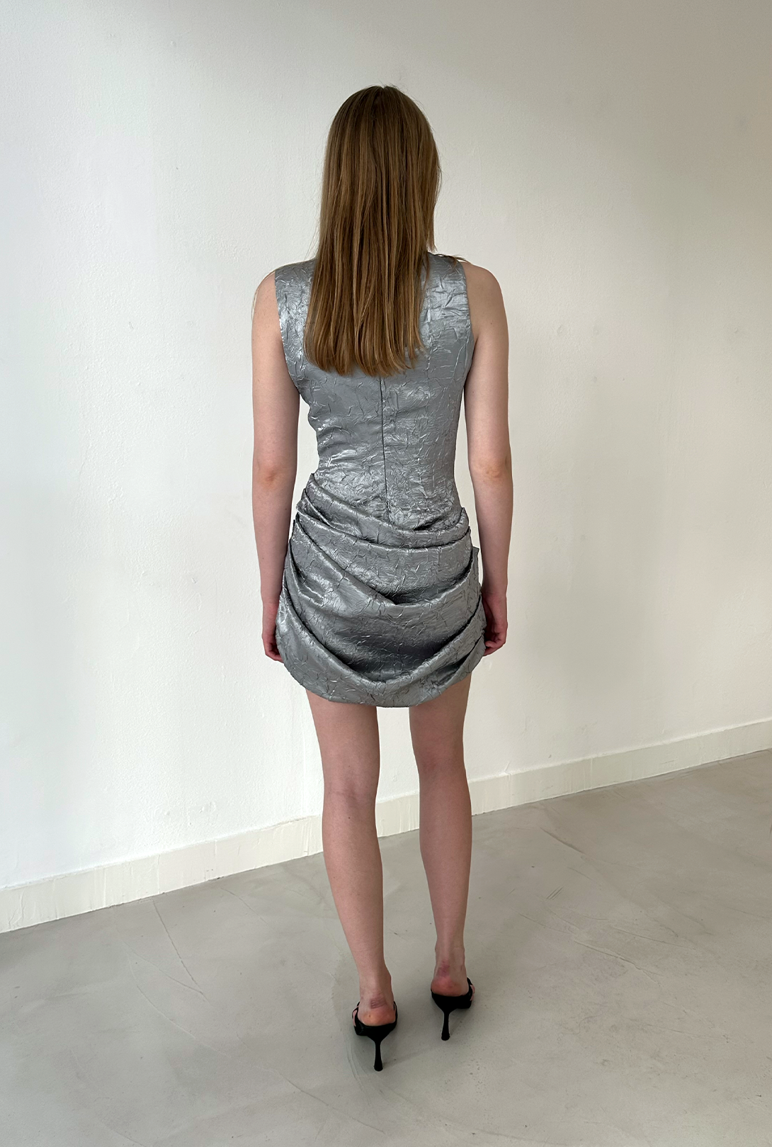 Saemdi - Tulip Crinkled Satin Dress -