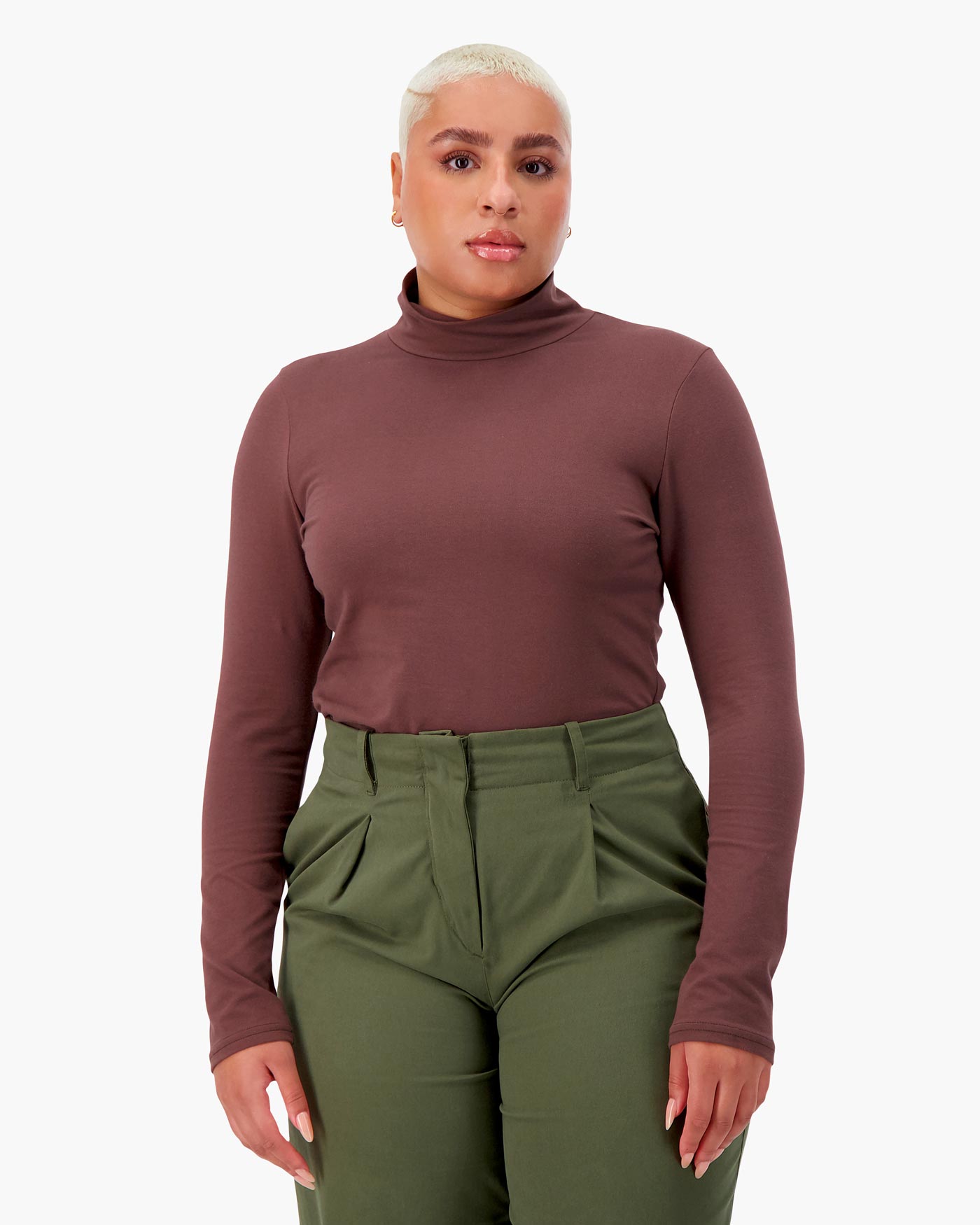 Good for Sunday - Organic Cotton Turtleneck in Brown -