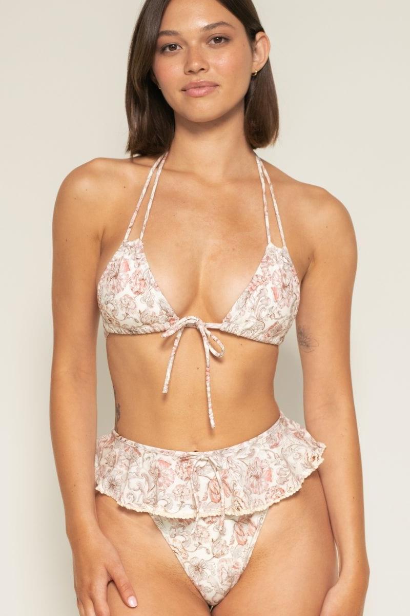 Montce - Venecia Floral Tamarindo Ruffle Bikini Bottom -