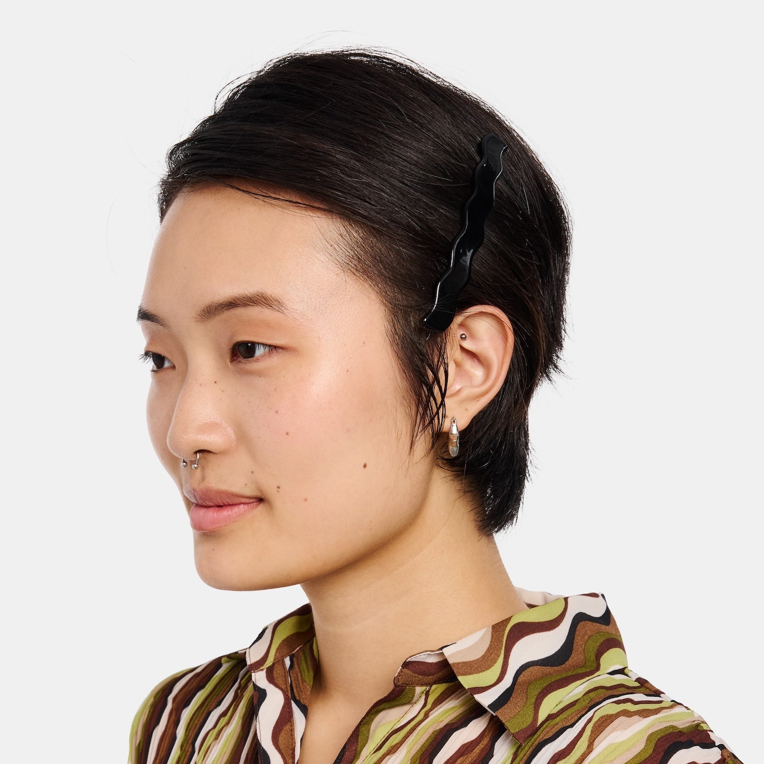Skinny Wave Barette - Black