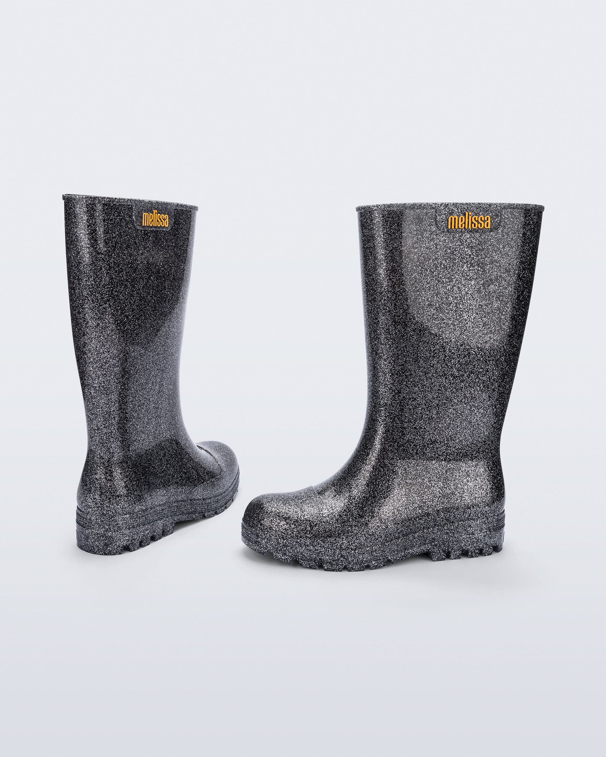 Melissa - Welly Jelly Rainboot - Black/Glitter Silver -