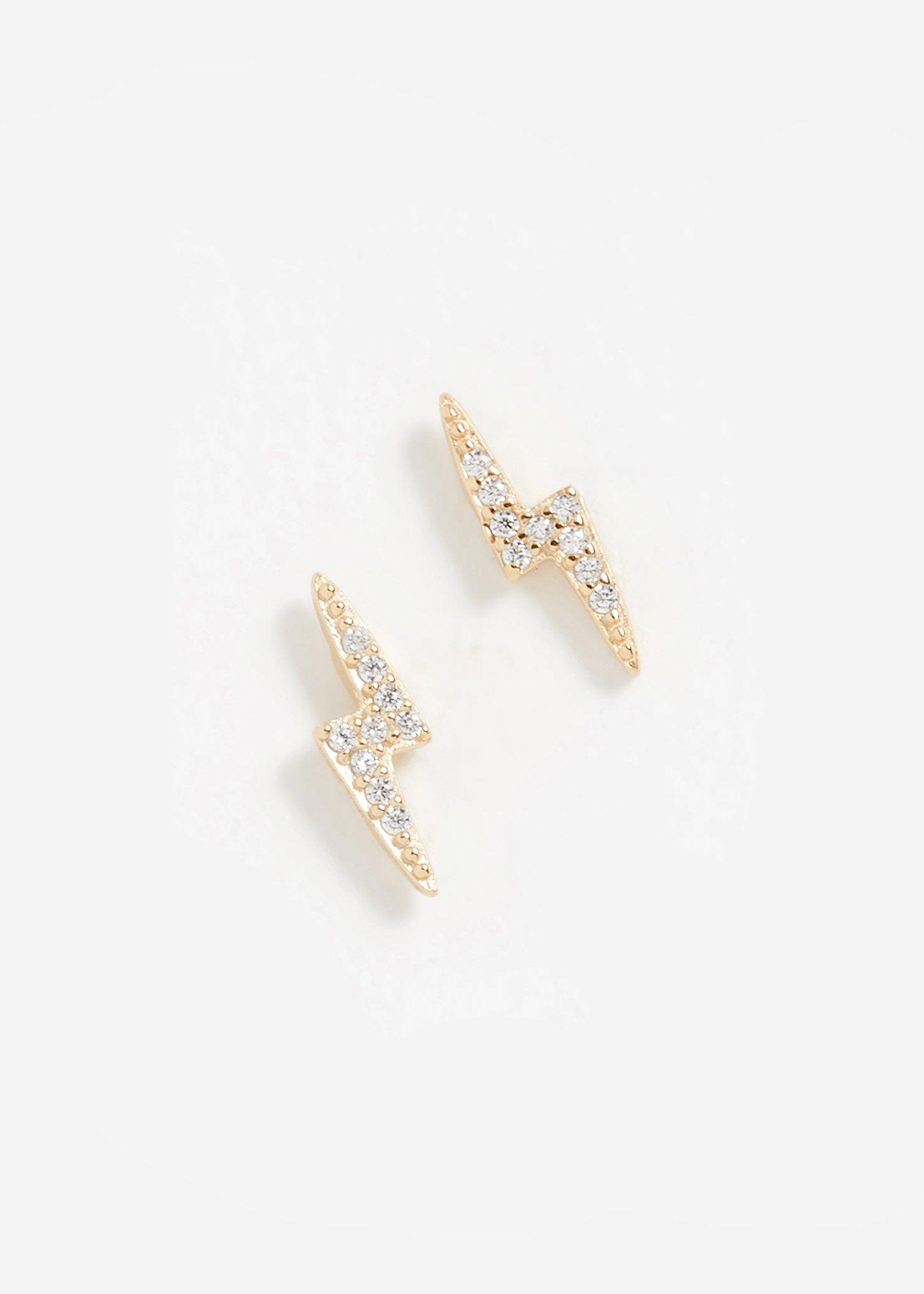 Lightning Bolt Stud Earrings - offe market